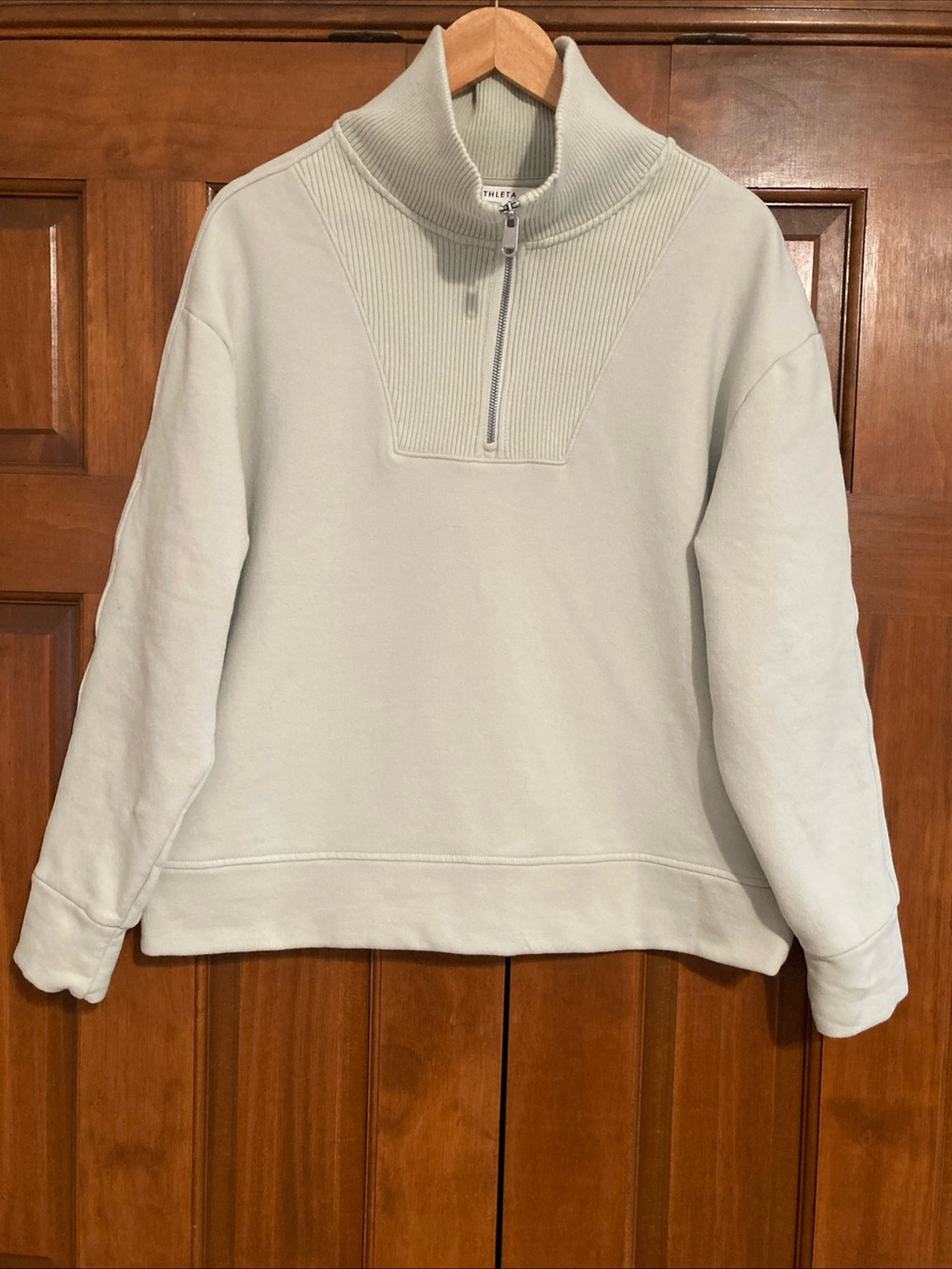 Athleta Retroplush revive Half-Zip Mock Neck Sweater - Pale Mint women’s large